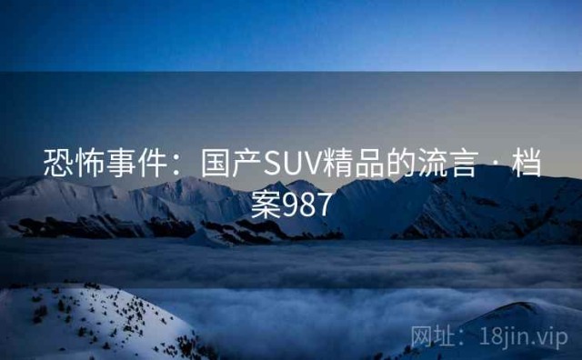 恐怖事件：国产SUV精品的流言 · 档案987