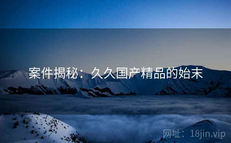 案件揭秘：久久国产精品的始末