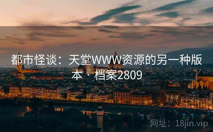 都市怪谈：天堂WWW资源的另一种版本 · 档案2809