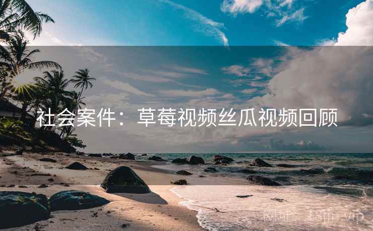 社会案件：草莓视频丝瓜视频回顾